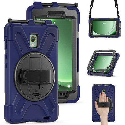 For Samsung Galaxy Tab Active 3 T570 / Tab Active5 X306B Case PC+Silicone Protective Cover with Shoulder Strap
