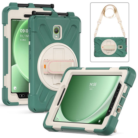 For Samsung Galaxy Tab Active 3 T570 / Tab Active5 X306B Case PC+Silicone Protective Cover with Shoulder Strap