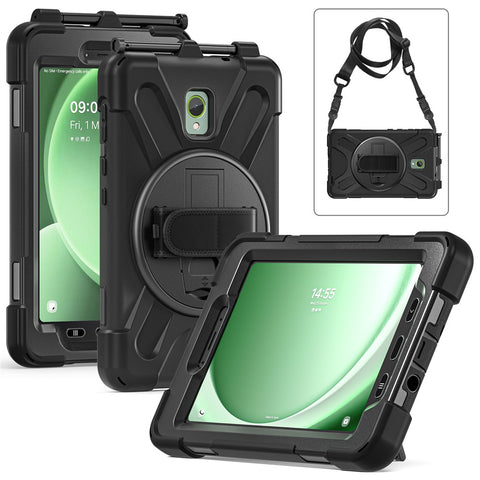 For Samsung Galaxy Tab Active 3 T570 / Tab Active5 X306B Case PC+Silicone Protective Cover with Shoulder Strap