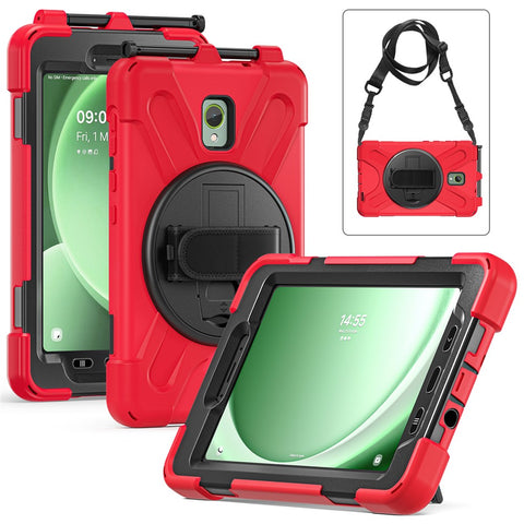 For Samsung Galaxy Tab Active 3 T570 / Tab Active5 X306B Case PC+Silicone Protective Cover with Shoulder Strap