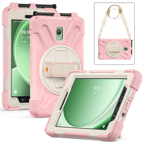 For Samsung Galaxy Tab Active 3 T570 / Tab Active5 X306B Case PC+Silicone Protective Cover with Shoulder Strap
