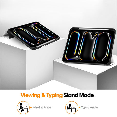 For iPad Pro 11 (2025) / 11 (2024) Case Pattern Printing PU Leather Tri-Fold Stand Cover with Pen Slot