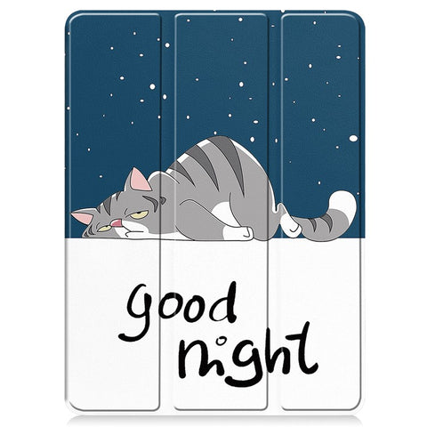 For iPad Pro 11 (2025) / 11 (2024) Case Pattern Printing PU Leather Tri-Fold Stand Cover with Pen Slot