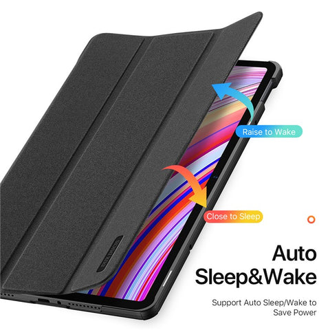 DUX DUCIS Domo Series for Xiaomi Redmi Pad Pro / Pad Pro 5G / Poco Pad 4G / Poco Pad 5G Leather Case Tri-Fold Stand with Pencil Holder