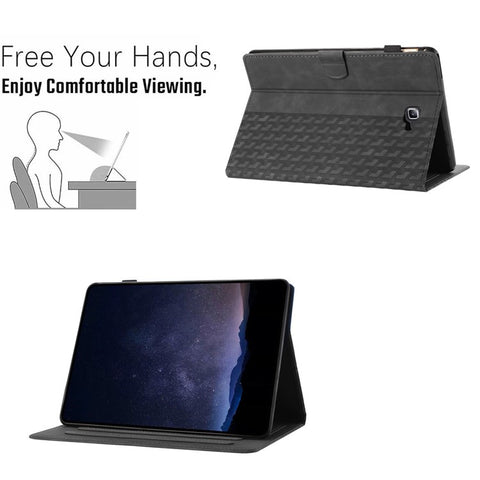 For Samsung Galaxy Tab A 10.1 (2016) T580 Case Card Holder Building Blocks Imprinted Tablet Cover