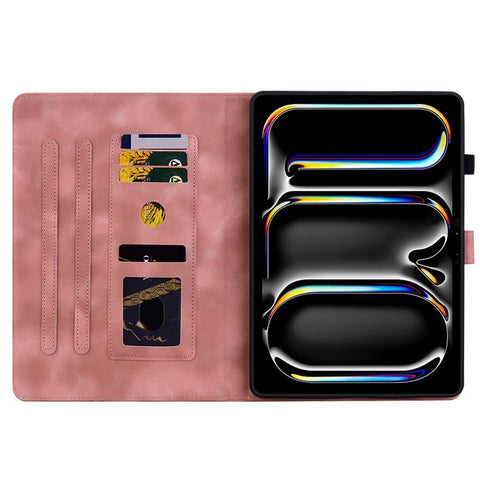 For iPad Pro 11 (2025) / 11 (2024) Case Lily Flower Design PU Leather Drop Protection Tablet Cover