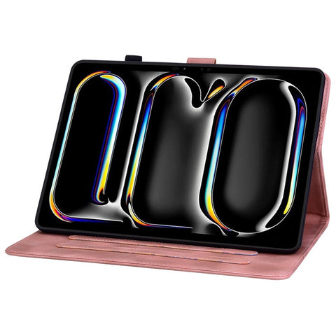 For iPad Pro 11 (2025) / 11 (2024) Case Lily Flower Design PU Leather Drop Protection Tablet Cover