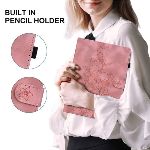 For iPad Pro 11 (2025) / 11 (2024) Case Lily Flower Design PU Leather Drop Protection Tablet Cover