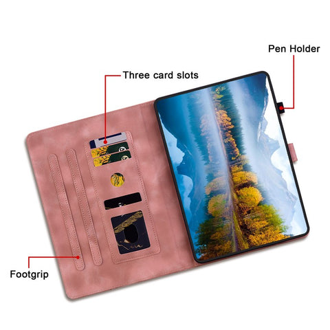 For iPad Pro 11 (2025) / 11 (2024) Case Lily Flower Design PU Leather Drop Protection Tablet Cover