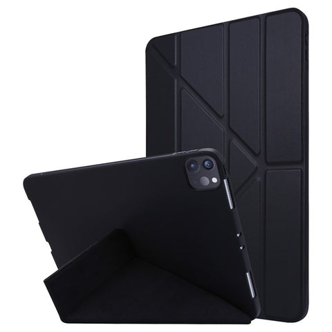 For iPad Pro 11 (2025) / 11 (2024) Case Origami Stand PU Leather+Silicone Cover with Auto Sleep / Wake