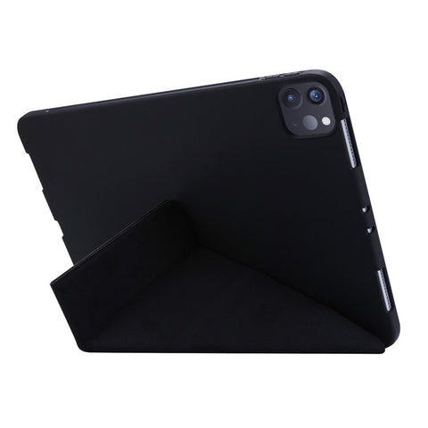 For iPad Pro 11 (2025) / 11 (2024) Case Origami Stand PU Leather+Silicone Cover with Auto Sleep / Wake