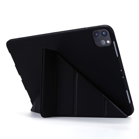 For iPad Pro 11 (2025) / 11 (2024) Case Origami Stand PU Leather+Silicone Cover with Auto Sleep / Wake