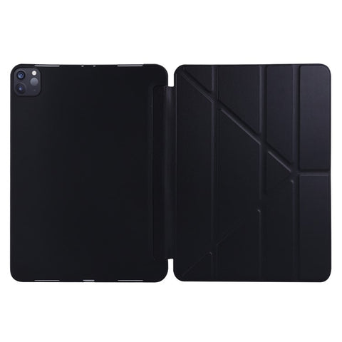 For iPad Pro 11 (2025) / 11 (2024) Case Origami Stand PU Leather+Silicone Cover with Auto Sleep / Wake