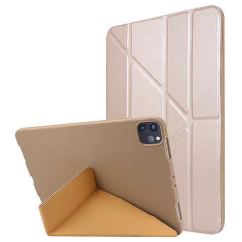 For iPad Pro 11 (2025) / 11 (2024) Case Origami Stand PU Leather+Silicone Cover with Auto Sleep / Wake