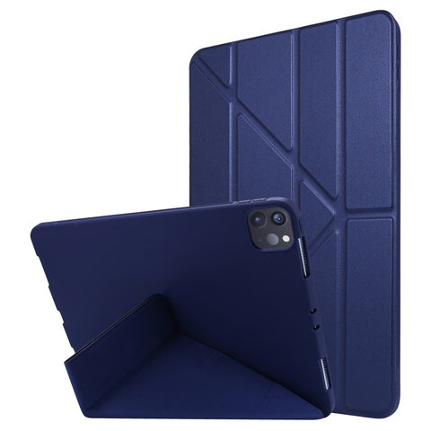 For iPad Pro 11 (2025) / 11 (2024) Case Origami Stand PU Leather+Silicone Cover with Auto Sleep / Wake