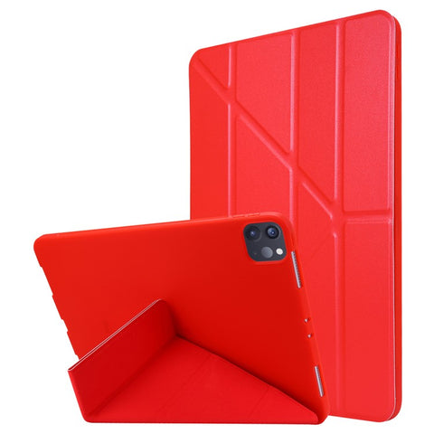 For iPad Pro 11 (2025) / 11 (2024) Case Origami Stand PU Leather+Silicone Cover with Auto Sleep / Wake