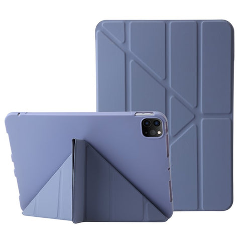 For iPad Pro 11 (2025) / 11 (2024) Case Origami Stand PU Leather+Silicone Cover with Auto Sleep / Wake
