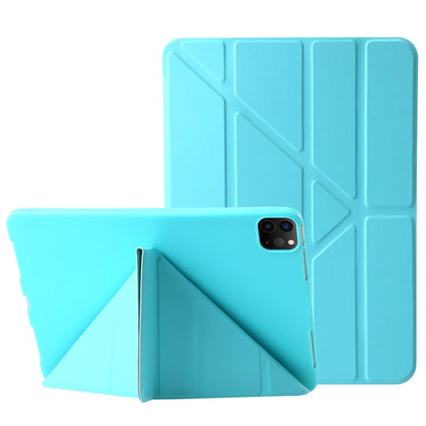 For iPad Pro 11 (2025) / 11 (2024) Case Origami Stand PU Leather+Silicone Cover with Auto Sleep / Wake