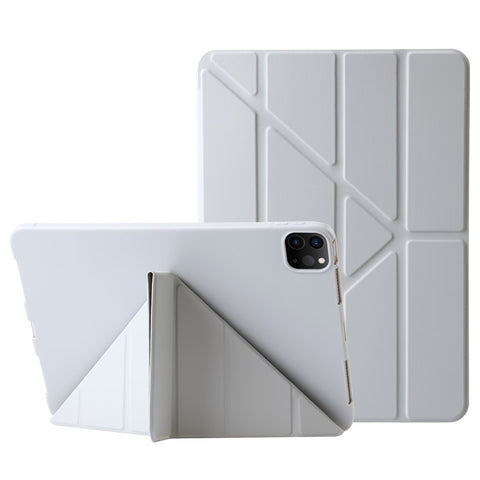 For iPad Pro 11 (2025) / 11 (2024) Case Origami Stand PU Leather+Silicone Cover with Auto Sleep / Wake