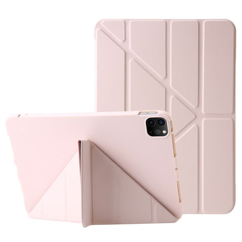 For iPad Pro 11 (2025) / 11 (2024) Case Origami Stand PU Leather+Silicone Cover with Auto Sleep / Wake