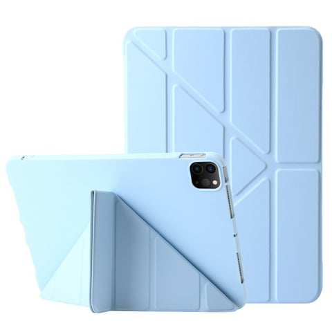 For iPad Pro 11 (2025) / 11 (2024) Case Origami Stand PU Leather+Silicone Cover with Auto Sleep / Wake