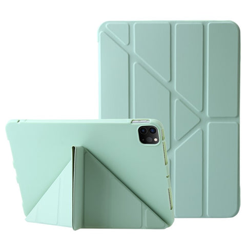 For iPad Pro 11 (2025) / 11 (2024) Case Origami Stand PU Leather+Silicone Cover with Auto Sleep / Wake