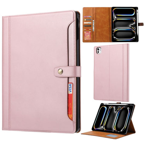 For iPad Pro 11 (2025) / 11 (2024) Case Auto Wake / Sleep Leather Wallet Tablet Cover with Card Slot