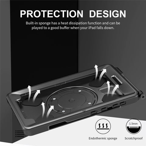 For Samsung Galaxy Tab Active 3 / Active5 X306B Case Kickstand PC + TPU Tablet Cover with Pen Slot, Shoulder Strap