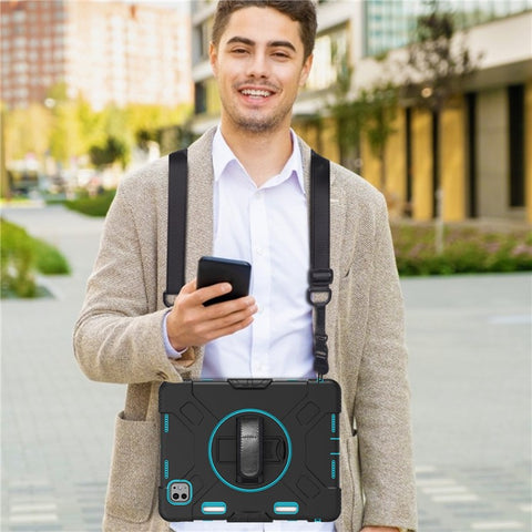 For iPad Pro 11 (2025) / 11 (2024) Kickstand Case Anti-Scratch Tablet Cover with Shoulder Strap