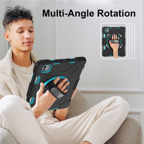 For iPad Pro 11 (2025) / 11 (2024) Kickstand Case Anti-Scratch Tablet Cover with Shoulder Strap