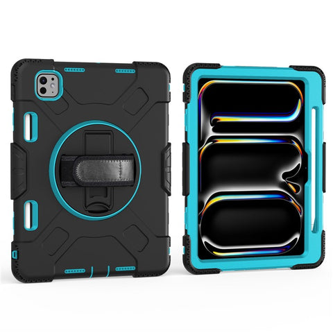 For iPad Pro 11 (2025) / 11 (2024) Kickstand Case Anti-Scratch Tablet Cover with Shoulder Strap