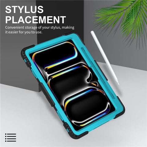 For iPad Pro 11 (2025) / 11 (2024) Kickstand Case Anti-Scratch Tablet Cover with Shoulder Strap