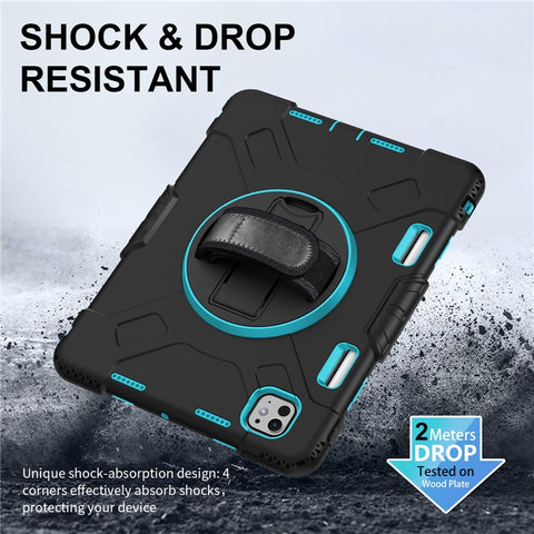For iPad Pro 11 (2025) / 11 (2024) Kickstand Case Anti-Scratch Tablet Cover with Shoulder Strap
