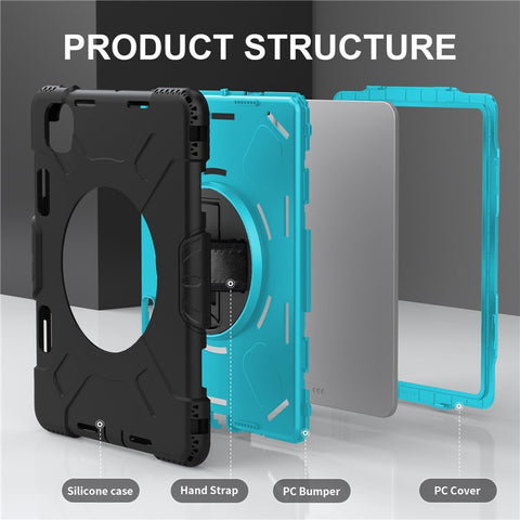 For iPad Pro 11 (2025) / 11 (2024) Kickstand Case Anti-Scratch Tablet Cover with Shoulder Strap