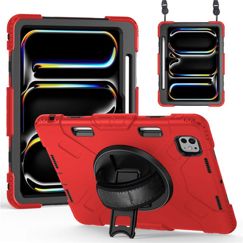 For iPad Pro 11 (2025) / 11 (2024) Kickstand Case Anti-Scratch Tablet Cover with Shoulder Strap