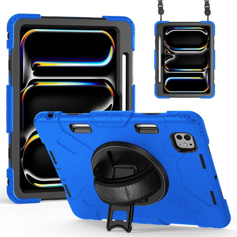 For iPad Pro 11 (2025) / 11 (2024) Kickstand Case Anti-Scratch Tablet Cover with Shoulder Strap