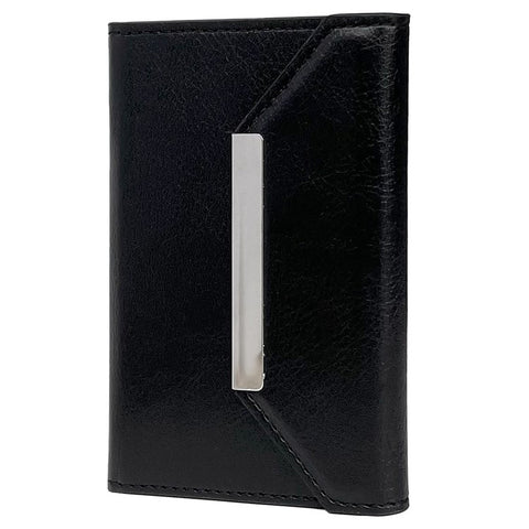Solid Color PU Leather Card Bag Hardware Design 4 Card Slots Organizer