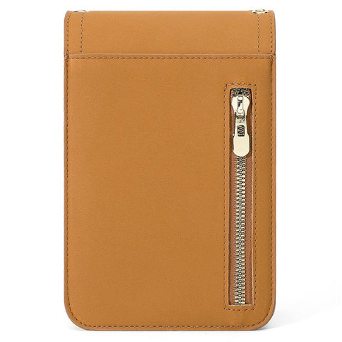 FOREVER YOUNG 8418-003 Crossbody Phone Bag for iPhone 12 / 12 Pro Leather Vertical Shoulder Phone Purse Wallet