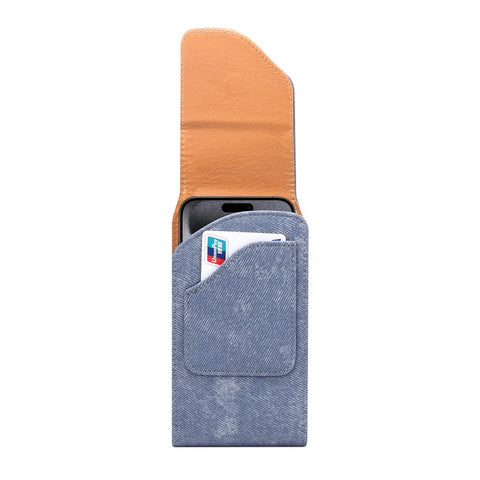 7.2 inch Phone Case Holster for Huawei Mate 40 Lite  /  Mate 20 X  /  Xiaomi Mi Max , Jeans Cloth Texture Belt Clip Leather Bag with Card Slot