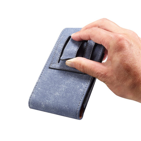 7.2 inch Phone Case Holster for Huawei Mate 40 Lite  /  Mate 20 X  /  Xiaomi Mi Max , Jeans Cloth Texture Belt Clip Leather Bag with Card Slot
