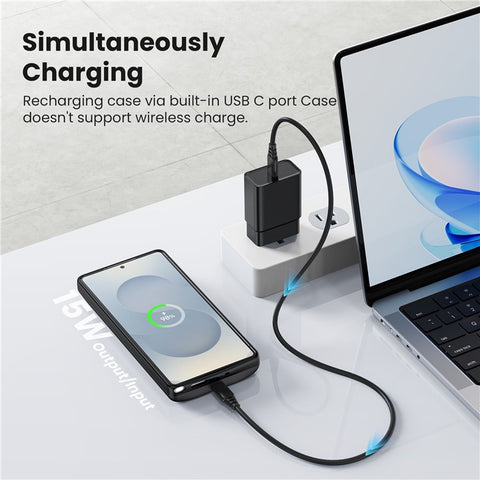TY-118 For Samsung Galaxy S25 / S24 10000mAh Battery Case Power Bank Portable Charger Protective Cover