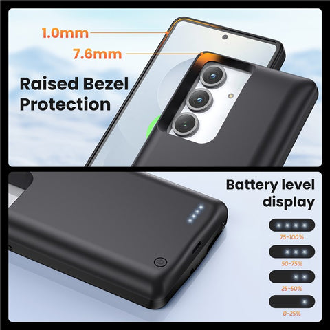 TY-118 For Samsung Galaxy S25+ / S24+ 10000mAh Battery Case Power Bank Portable Charger Protective Cover