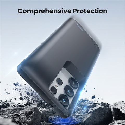 TY-118 For Samsung Galaxy S25 Ultra 10000mAh Battery Case Power Bank Portable Charger Protective Cover