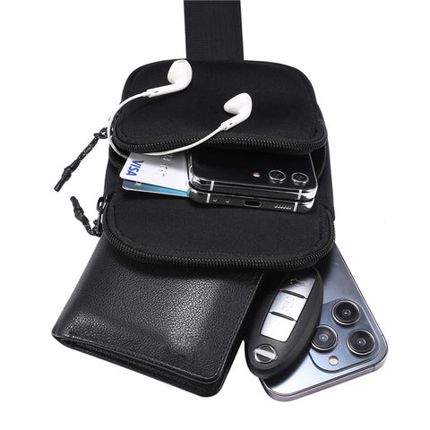 Portable Cell Phone Crossbody Bag for 5.5 / 6.5 / 6.9 / 7.2 inch Lightweight Mini Shoulder Bag for 5.5 / 6.5 / 6.9 / 7.2 inch Nylon Travel Sling Chest Bag for 5.5 / 6.5 / 6.9 / 7.2 inch