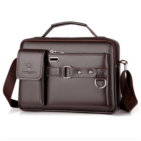 WEIXIER D235 Men's Messenger Bag Business PU Leather Crossbody Bag Fashionable Travel Bag Water-resistant Travel Accessories