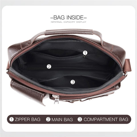 WEIXIER D235 Men's Messenger Bag Business PU Leather Crossbody Bag Fashionable Travel Bag Water-resistant Travel Accessories