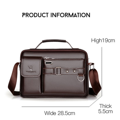 WEIXIER D235 Men's Messenger Bag Business PU Leather Crossbody Bag Fashionable Travel Bag Water-resistant Travel Accessories