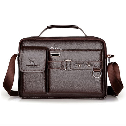 WEIXIER D235 Men's Messenger Bag Business PU Leather Crossbody Bag Fashionable Travel Bag Water-resistant Travel Accessories