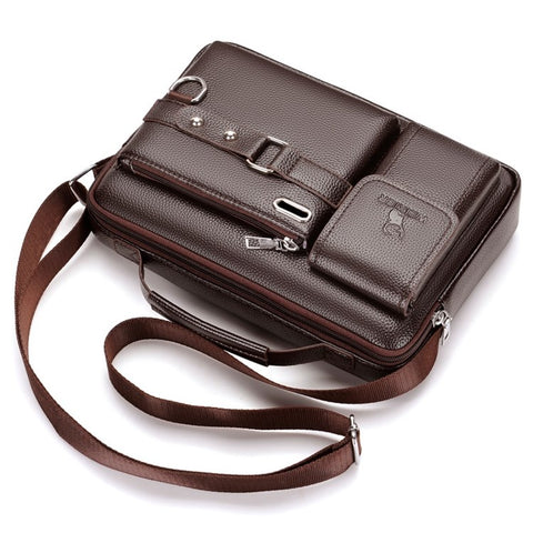WEIXIER D235 Men's Messenger Bag Business PU Leather Crossbody Bag Fashionable Travel Bag Water-resistant Travel Accessories