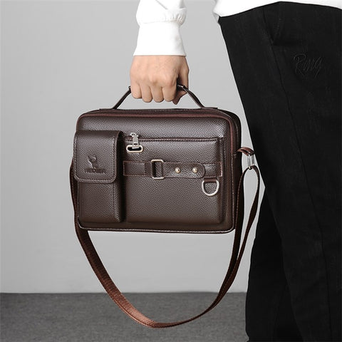WEIXIER D235 Men's Messenger Bag Business PU Leather Crossbody Bag Fashionable Travel Bag Water-resistant Travel Accessories